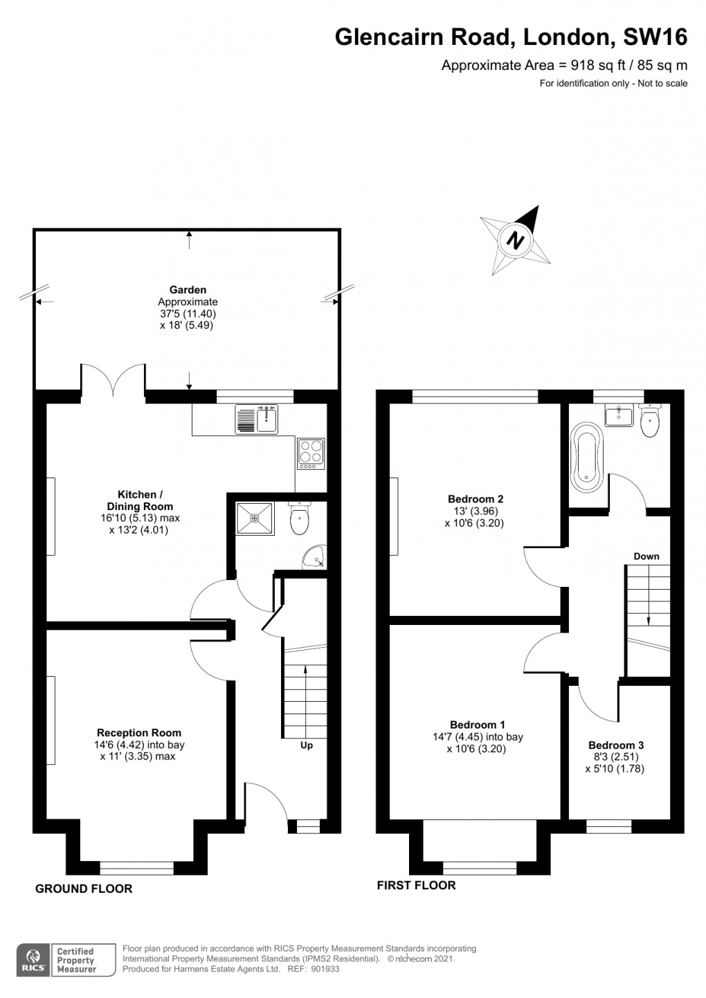 Floorplan for Glencairn Road, Streatham