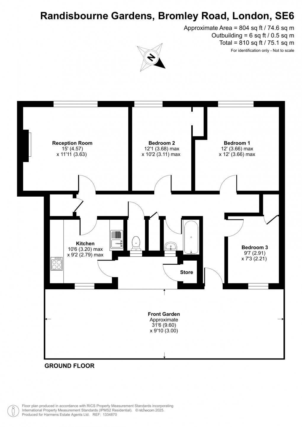 Floorplan for Randisbourne Gardens, Bromley Road, London