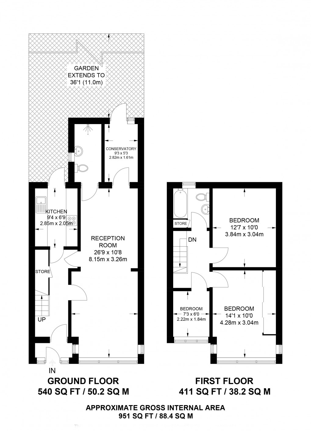 Floorplan for Grove Road, Mitcham