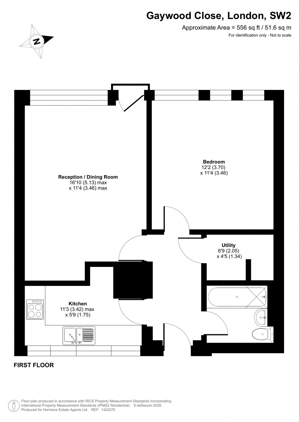 Floorplan for Gaywood Close, London