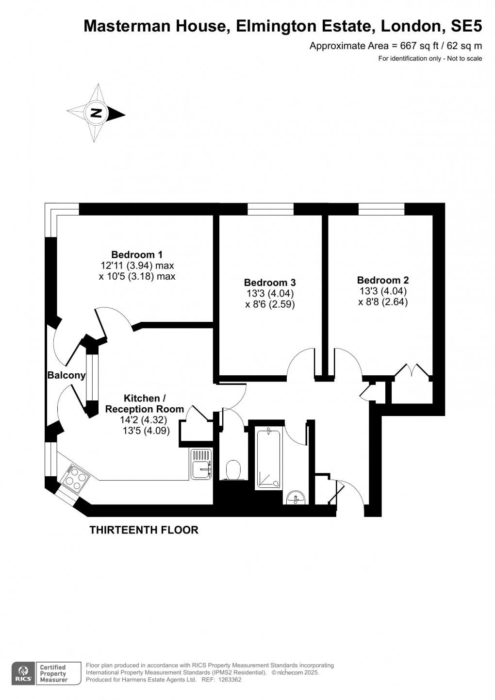 Floorplan for Masterman House, Elmington Estate, London